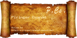 Piringer Csanád névjegykártya